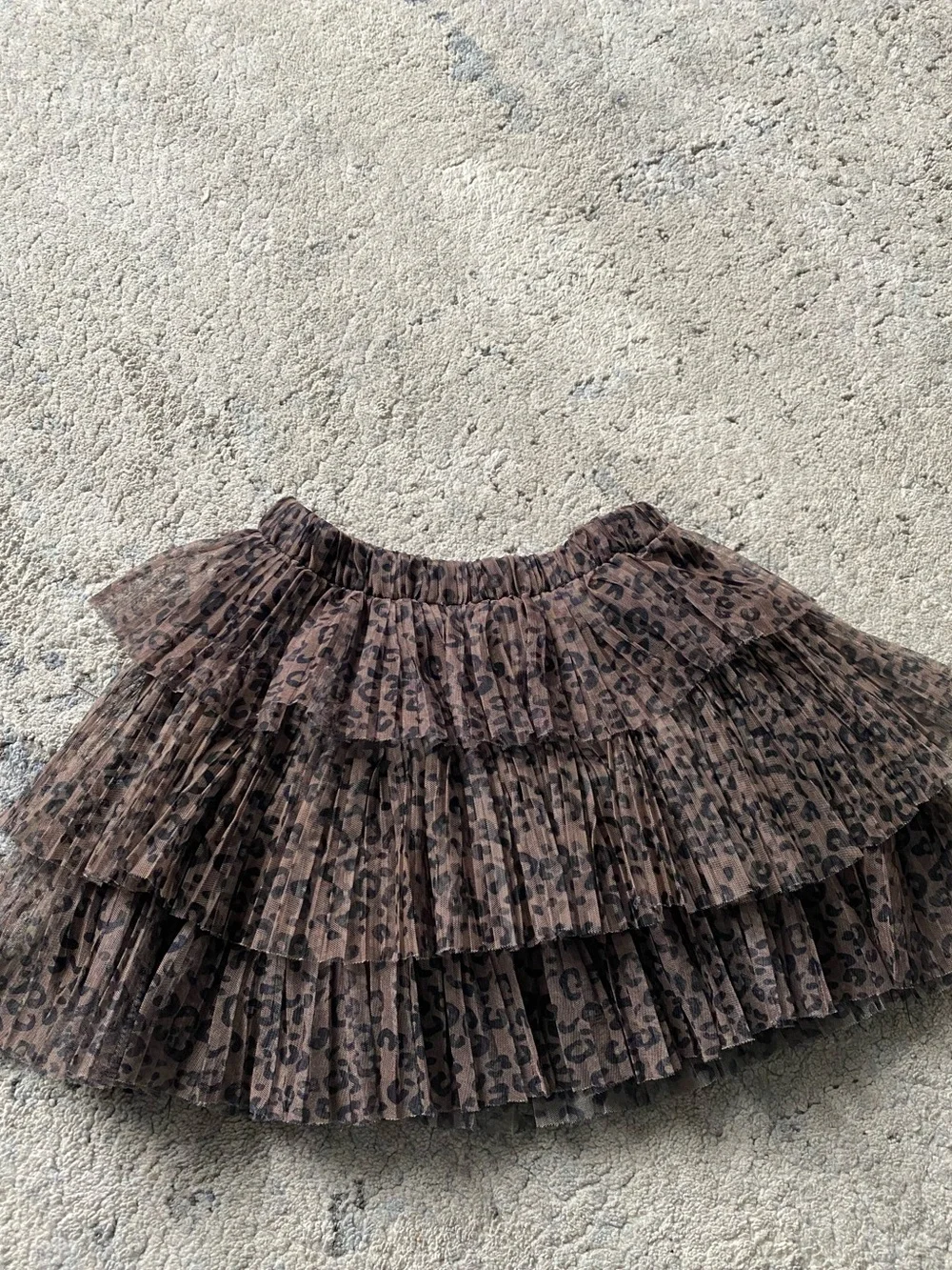 Zara Brown Leopard-Print Layered Tulle Skirt Sz 6